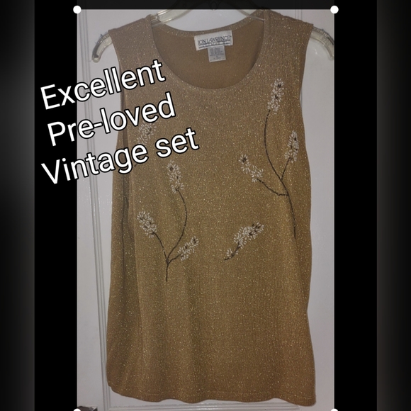 Set of 2 Vintage Embellished Sparkling Cardigan Sweater - Picture 5 of 14